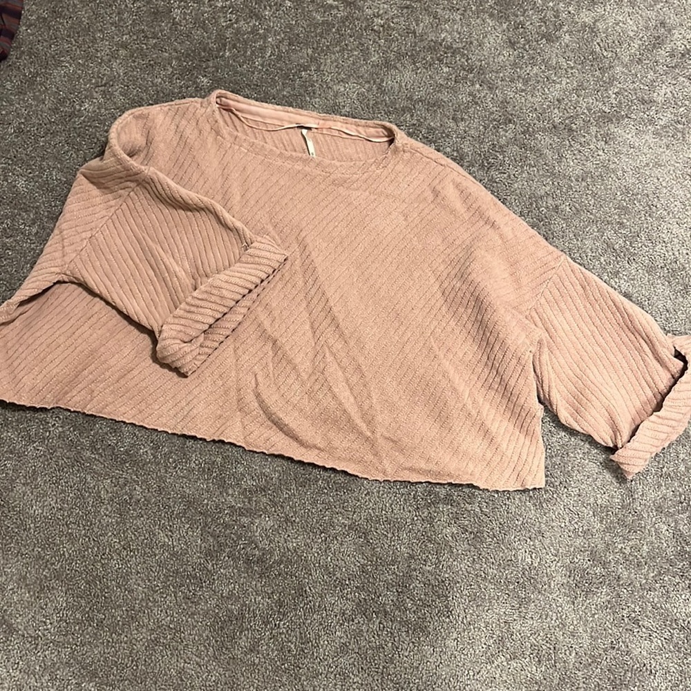 Free People cropped oversized sweater